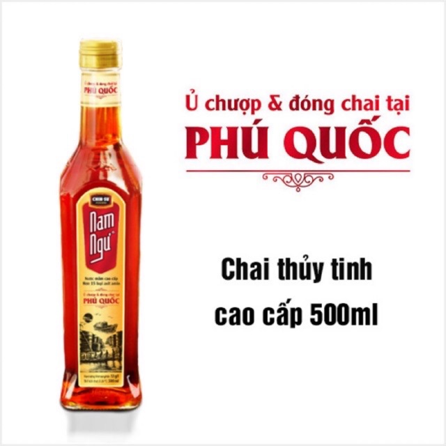 Giá sốc - Nước mắm Nam ngư Chin Su Phú Quốc chai thủy tinh cao cấp độ đạm 40 -500ml