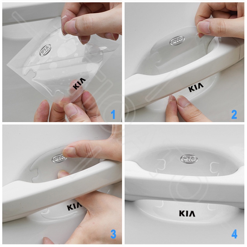 GTIOATO Trong Suốt Bộ Bảo Vệ Tay Nắm Bát Cửa ô Tô Bộ Bảo Gương Hậu Xe HơI MiếNg DáN ChốNg XưỚC Phụ Kiện Oto Cho KIA Morning Seltos Carnival Sonet K3 Soluto Sorento Sedona Cerato Rondo K5 Optima