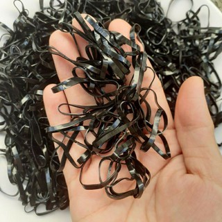 Túi zip 100g thun cột tóc đen cở trung (0.2×3cm)