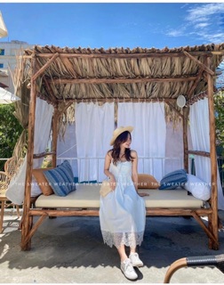 Đầm maxi hai dây viền ren🌊