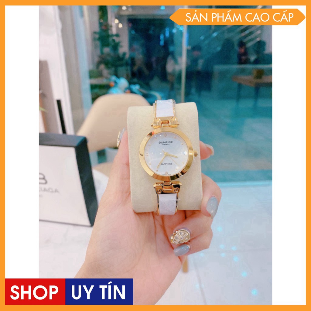 [Shop Uy Tín] [Mẫu Đẹp] Đồng hồ nữ SUNRISE  Vành Đá sang trọng quý phái Kính Sapphire mẫu đồng hồ đáng mua