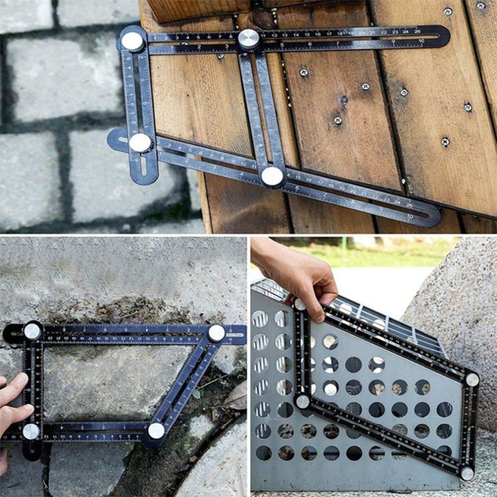 Thước Đo Định Vị Cắt Gạch, Thước Đo Chính Xác Lỗ Khoan - Điều Chỉnh Đa Góc Thước Gập 6 Đoạn TDVCG-6D