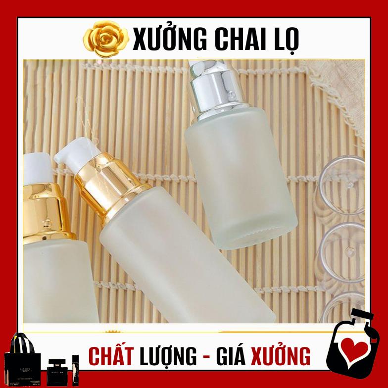 Chai Chiết Mĩ Phẩm ❤ TOP GIÁ RẺ ❤ Chai lọ Thủy tinh mờ Vai ngang Xịt giọt 20ml/30ml/50ml đựng kem dưỡng da, serum