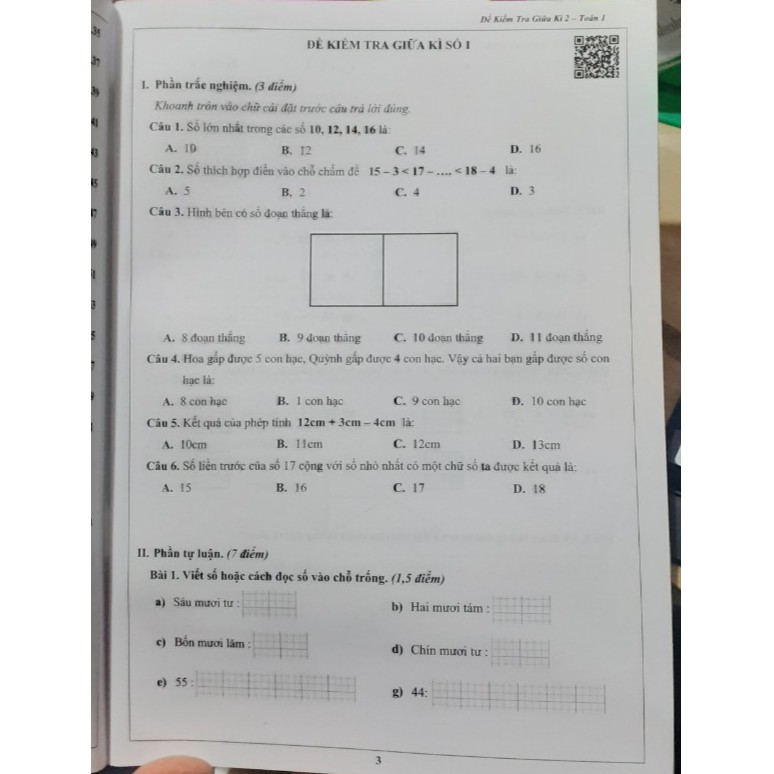 Sách - Đề kiểm tra Toán 1 Học kì II | BigBuy360 - bigbuy360.vn