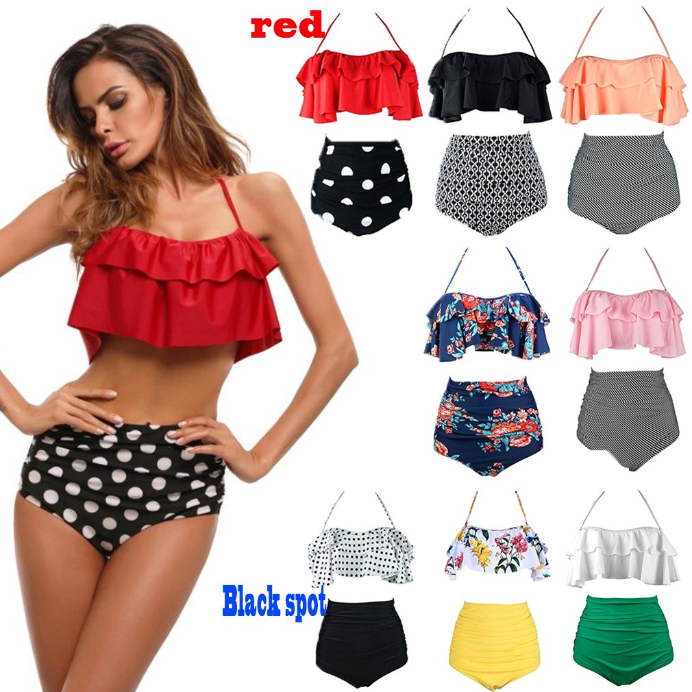 Bộ bikini nữ cạp cao quyến rũ phong cách Boho