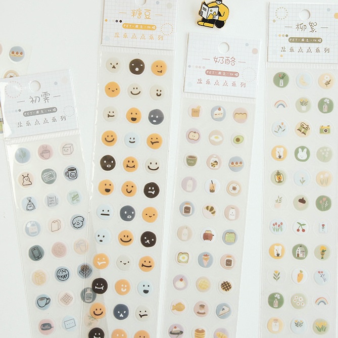 Bộ 57 Sticker Đồ vật Thú cưng Bánh kẹo Dễ thương Trang Trí Sáng Tạo