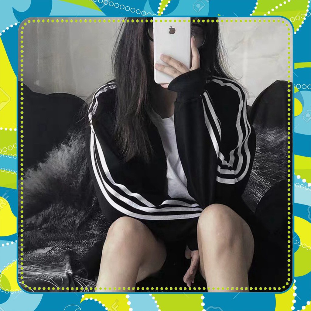 ÁO KHOÁC HOA CÚC PEACEMINUSONE SỌC VIỀN 2 KIỂU - BOMBER JACKET THÊU HOA SỌC RAGLAN TRẮNG ĐEN HOT - Sp Sẵn