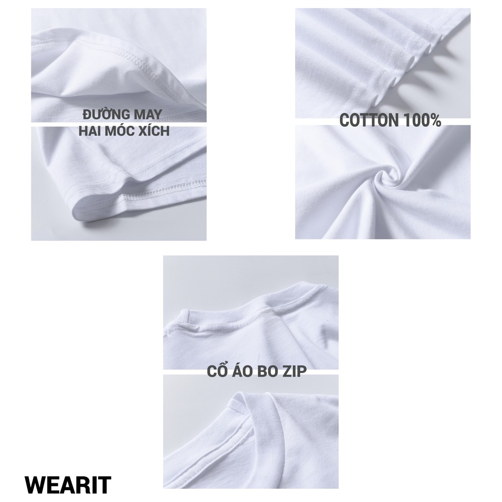 Áo thun tay lỡ WEARIT phông cotton co dãn 4 chiều, áo thun basic phong cách unisex j'adore forever