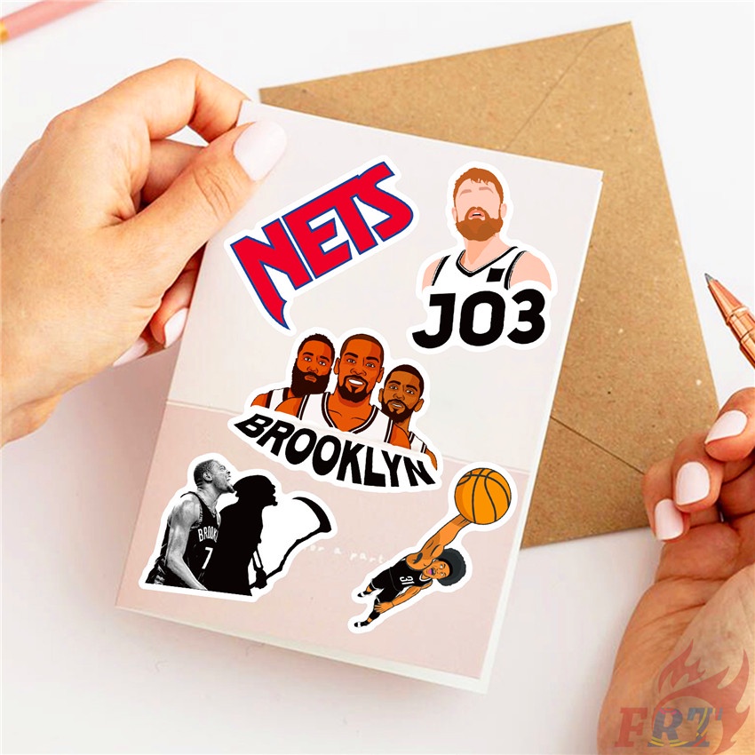 ❉ Brooklyn Nets - NBA Teams Series 01 Nhãn Dán ❉ Bộ 50 Miếng Dán Chống Thấm Nước Hình Bóng Rổ Thời Trang