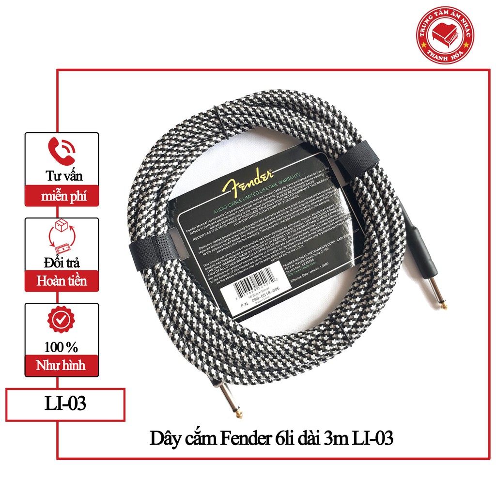 Jack cắm 6li Fender cắm đàn Guitar,Organ,Piano ra loa - Dây cắm hai đầu 6li cho guitar