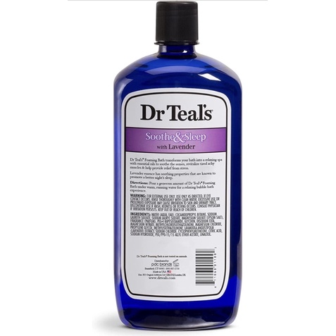 SỮA TẮM THƯ GIÃN, TẠO BỌT CHO BỒN TẮM hương Lavender - Dr Teal's Soothe &amp; Sleep with Lavender Foaming Bath 1.000ml USA