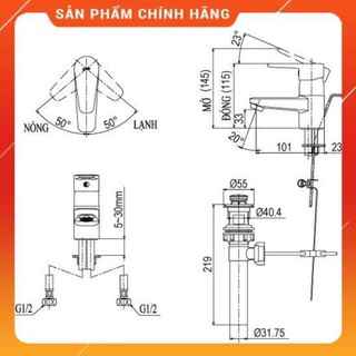 Vòi chậu lavabo Inax LFV-1202S-1
