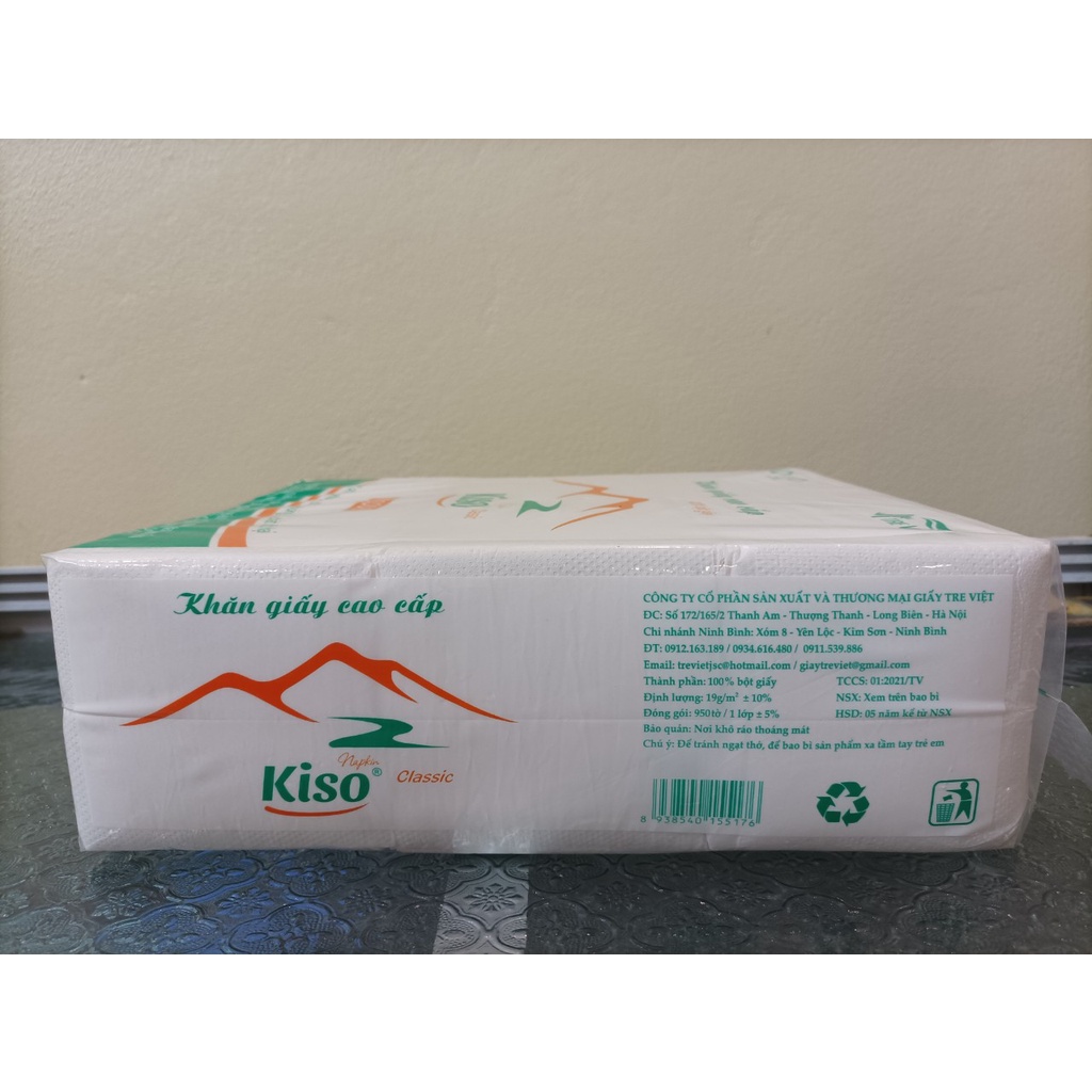Giấy ăn Nhà hàng KISO bịch lớn, siêu dai 100% bột giấy nguyên sinh, không bụi