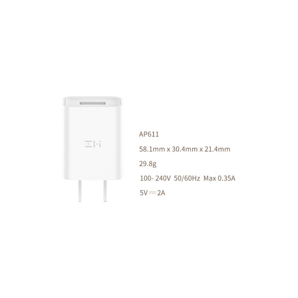 Adapter Sạc nhanh Xiaomi ZMi 5V 2A chuẩn 3C - AP611