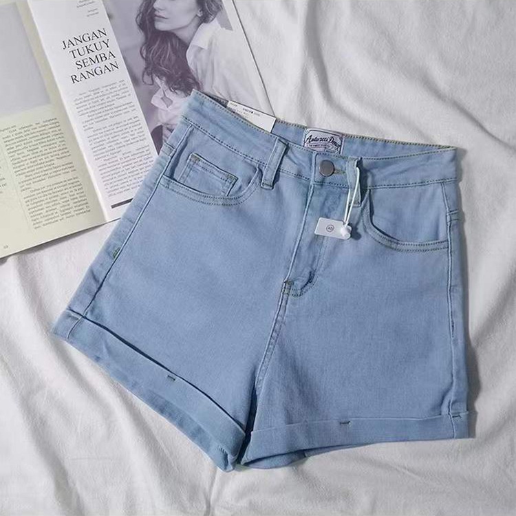 Quần đùi denim co giãn thời trang mùa hè dành cho nữ IELGY