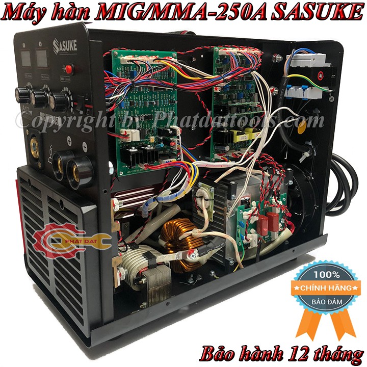 Máy hàn MIG/MMA-250A SASUKE-Máy hàn cuộn 15kg-2 Chức năng-Công nghệ Nhật Bản-Đầy đủ phụ kiện-Bảo hành 12 tháng