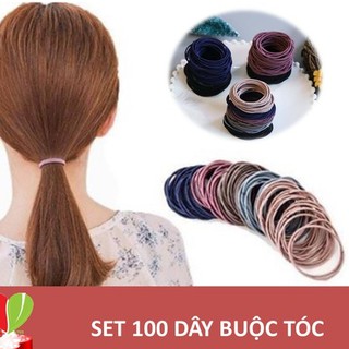 Set 100 chun buộc tóc Hàn quốc đủ màu siêu dai