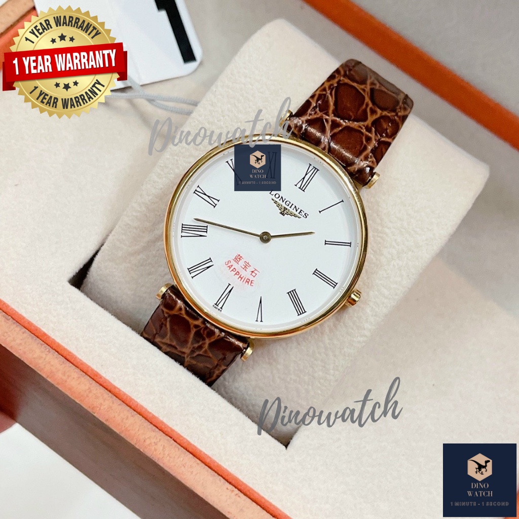 ♛🍒Đồng Hồ Nam Nữ Longen_Classique Watch Men's/Women's LG06LAMA - Dây Da Màu Nâu - Size 36mm