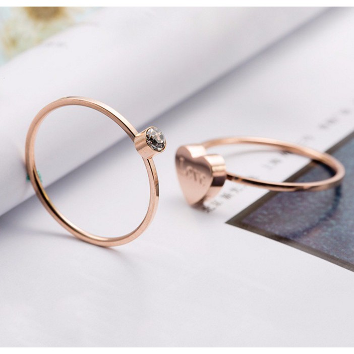 Bộ 2 Chiếc Nhẫn Titan Ko đen TT 0324