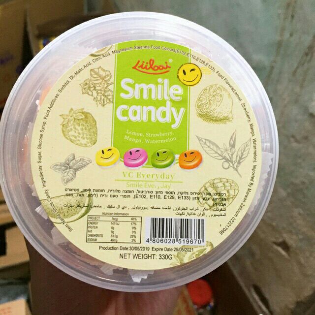 Kẹo candy smile mặt cười 1 lọ 100 viên