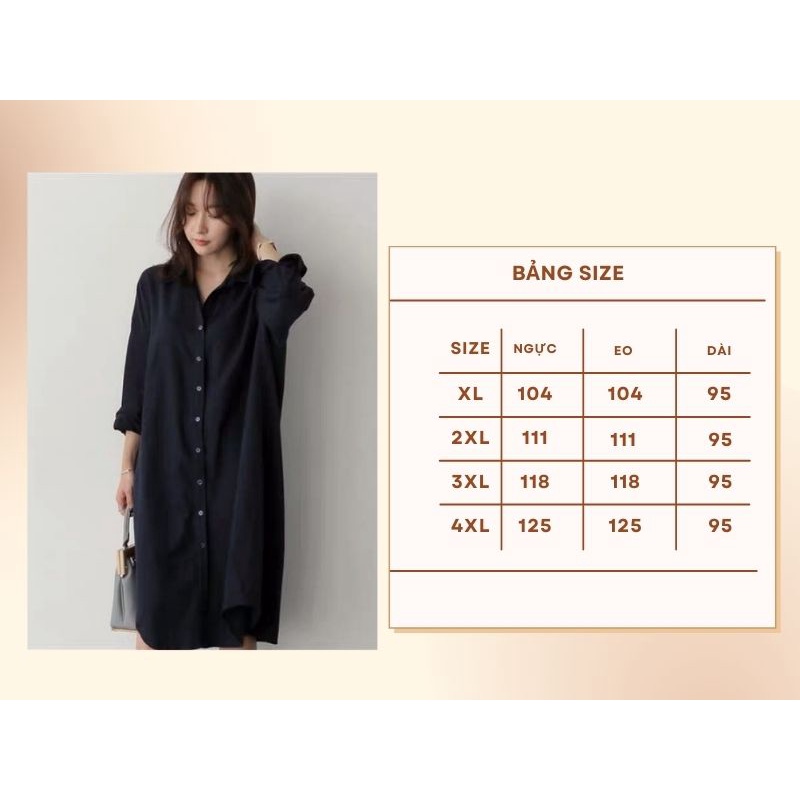 Đầm Sơ Mi ⚡️𝐁𝐈𝐆𝐒𝐈𝐙𝐄⚡️ Váy Dáng Suông Gọn Người Che Khuyết Điểm Thoải Mái Dễ Chịu Khi Mặc | BigBuy360 - bigbuy360.vn