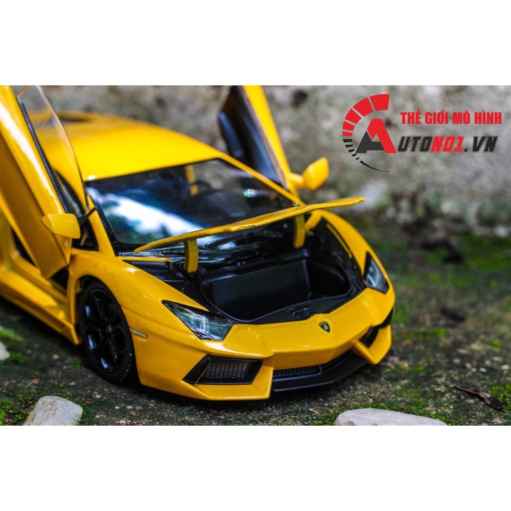 MÔ HÌNH XE LAMBORGHINI AVENTADOR LP700-4 YELLOW 1:24 WELLY 1185