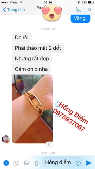 Đồng hồ lắc vàng nữ HAOBA HB407L máy vàng vỏ thép ko gỉ. HÀNG CAO CẤP