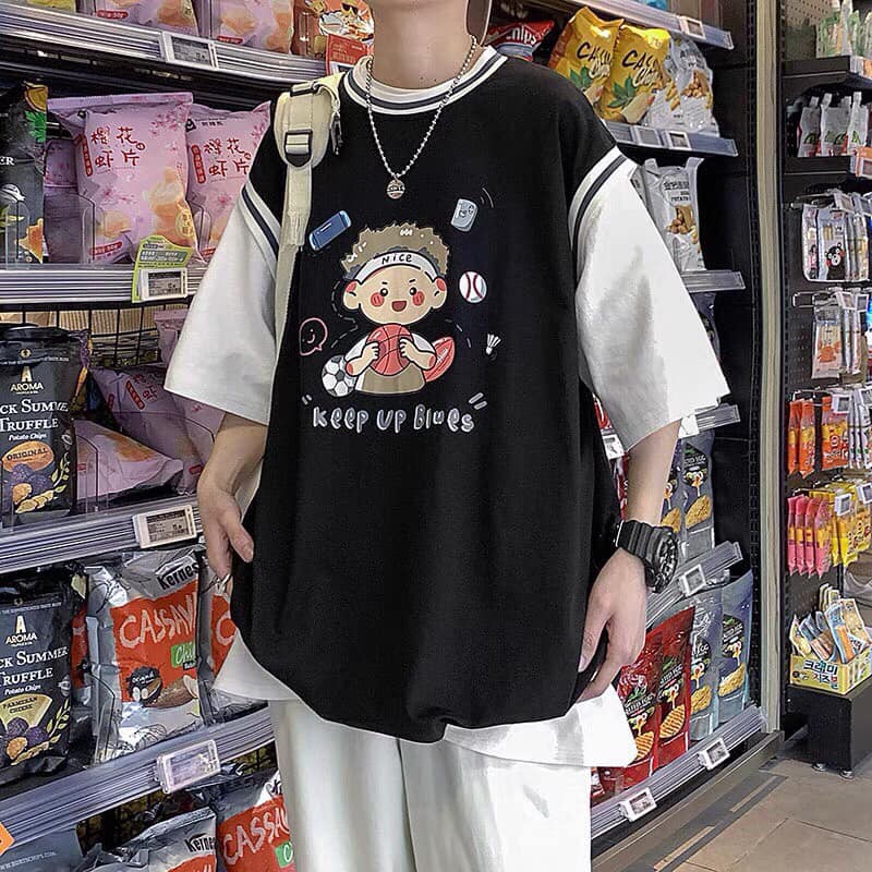 [RẺ VÔ ĐỊCH] Áo Thun Tay Lỡ Bóng Chày Cậu Bé Siêu Cute | BigBuy360 - bigbuy360.vn