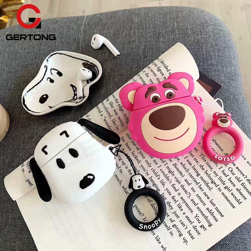 Vỏ ốp silicon hình thú dễ thương bảo vệ hộp sạc tai nghe Airpods 1 2