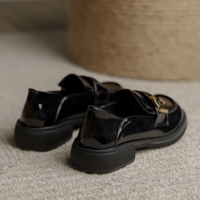Giày lười oxford 323-10 da bóng QCCC đế 3.5cm [ Wood shoes ]