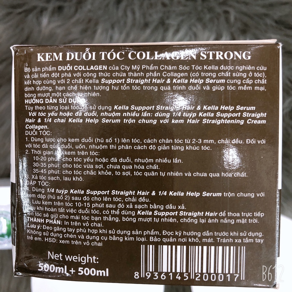 KEM DUỖI ÉP THẲNG TÓC KELLA COLLAGEN STRONG 500ML KHÔNG CẦN NHIỆT