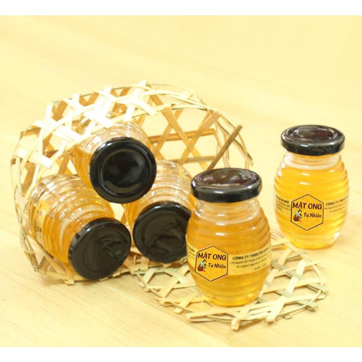 Combo 2 Hũ thủy tinh con ong nắp đen đựng các loại kẹo mứt, nước cốt, dầu dừa 0200
