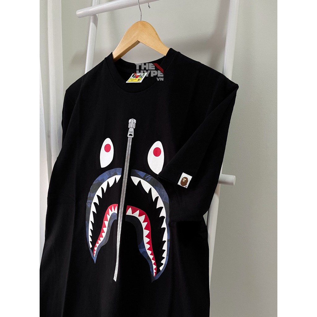 BAPE TEE - Áo thun Bape Shark Camo Blue (Black) [Mirror Quality]