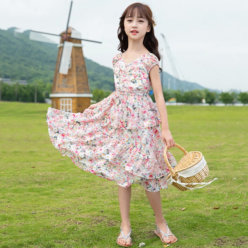 Đầm Công Chúa Chất Liệu Chiffon Cho Bé Gái