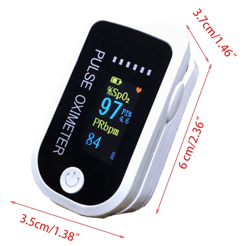 flgo Fingertip Pulse Oximeter Oxymeter SPO2 PR PI Monitor LED Display with Lanyard