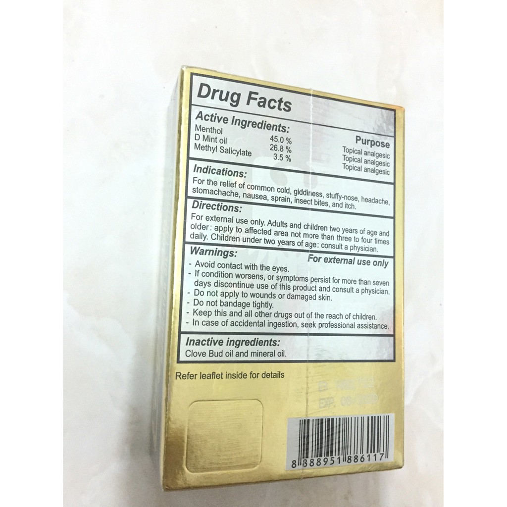 Dầu gió Con Ó Singapore Eagle Brand 3ml, 12ml và 24ml