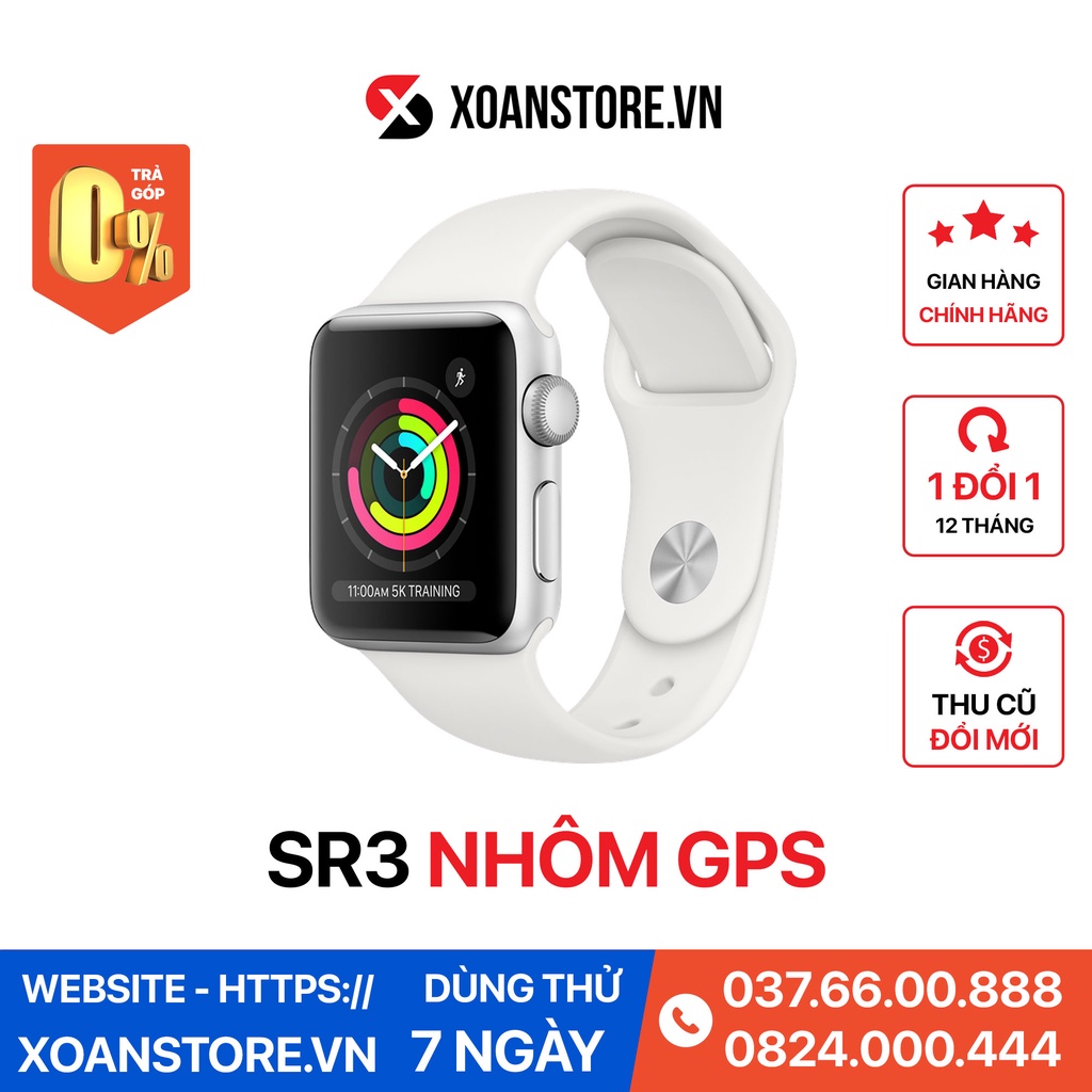 Apple watch series 3 nhôm 38mm và 42mm bảo hành 12 tháng Lỗi là Đổi tại Xoăn Store - đồng hồ apple watch