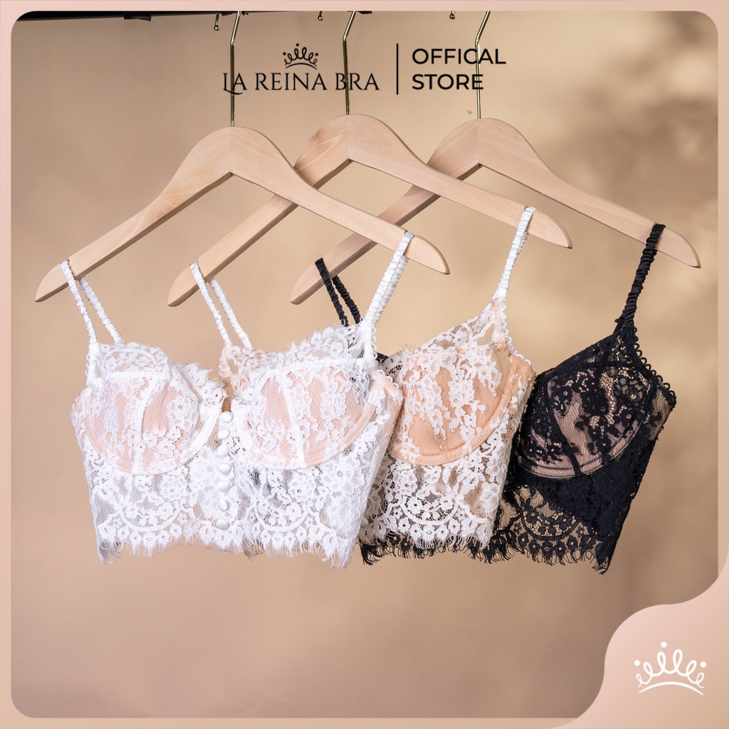 ÁO LÓT REN NỮ LA REINA BRA - LRCC028 thiết kế cổ điển, có mút mỏng nhẹ ôm sát làm ngực căng tròn tự nhiên