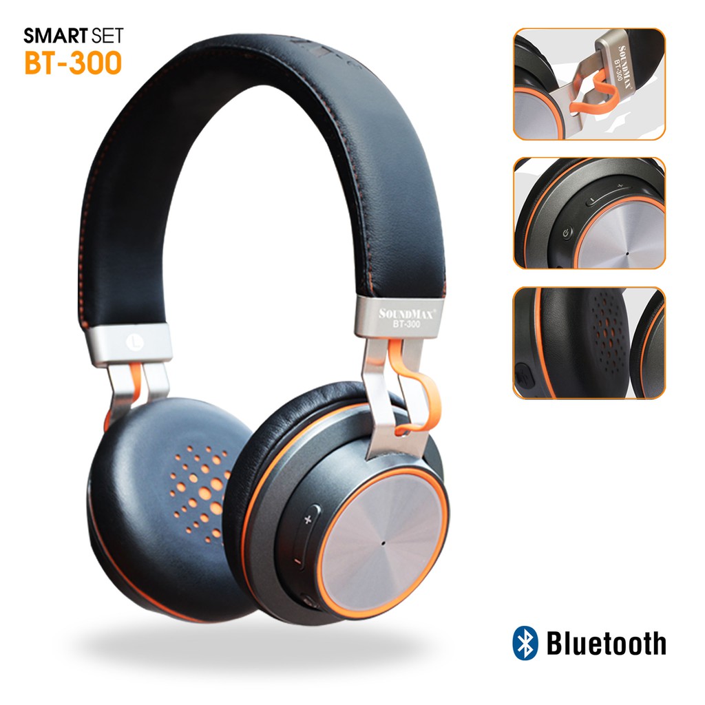 Tai Nghe Bluetooth Chụp Tai Soundmax BT-300 TG - Hàng Chính Hãng