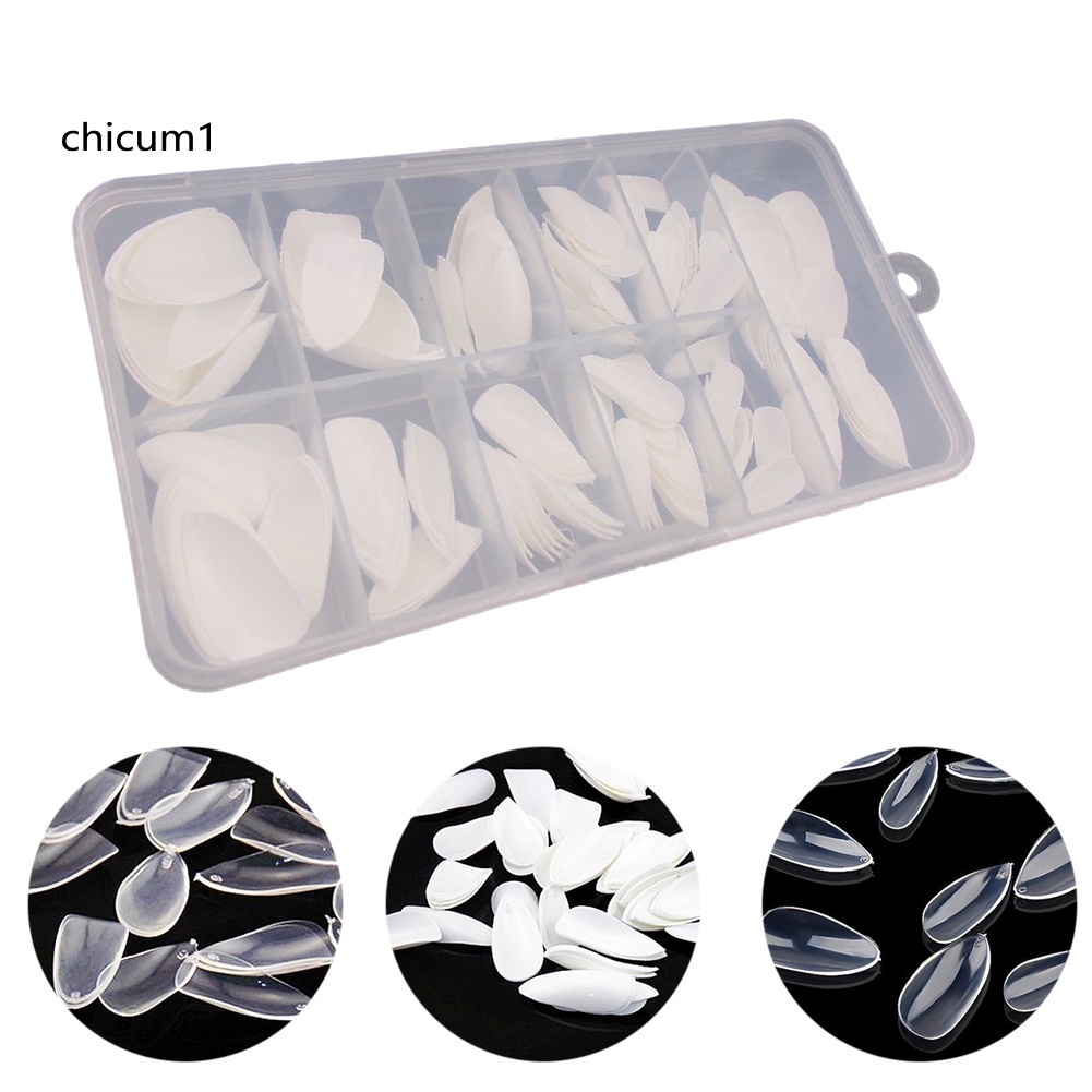 Bộ 100 Móng Tay Giả Nghệ Thuật Che Phủ Toàn Diện Hình Giọt Nước