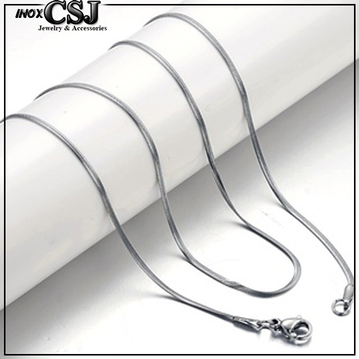 DÂY CHUYỀN NỮ KIỂU MÌ DẸP INOX ĐẸP KHÔNG ĐEN - độc đáo, không đen, không gỉ