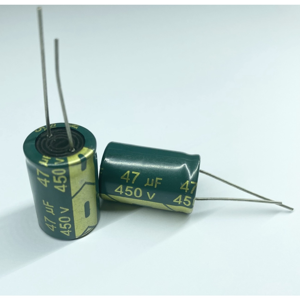 Tụ lộc nguồn tụ hóa 47uF 400V 450V xanh 16x25mm - linh kiện điện tử QUỲNH DIỄN
