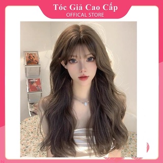 Tóc giả nữ nguyên đầu xoăn dài 60cm, MS8263, tặng kèm lưới trùm wig