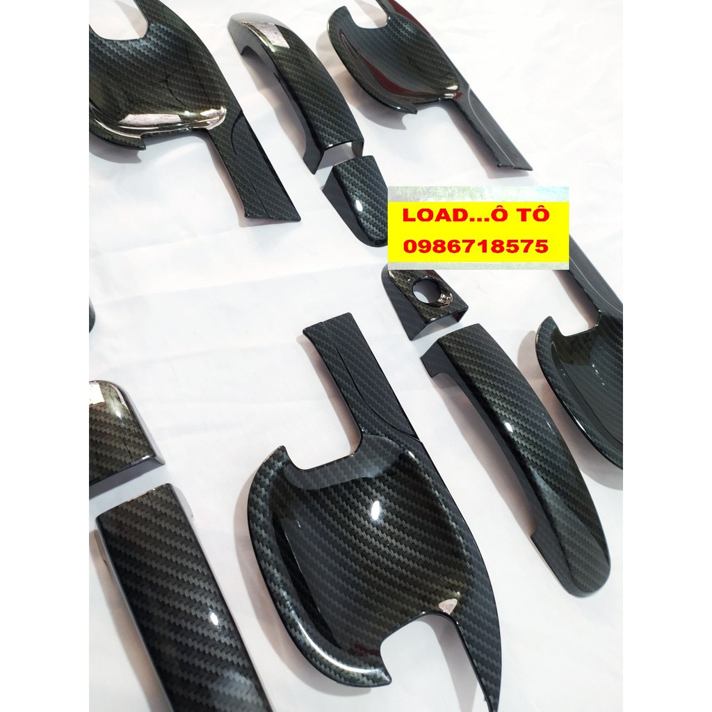 Ốp Tay Nắm, Hõm Cửa Carbon Xe Ford Everest 2022-2018 Mẫu Vân Carbon Cao Cấp