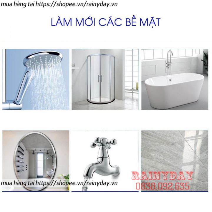 Chai tẩy cặn canxi, nước tẩy canxi vách kính nhà tắm vòi sen inox bồn sứ gương dung dịch siêu sạch