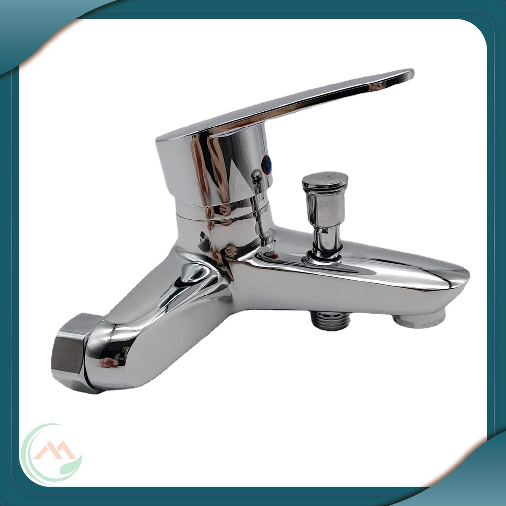 Bộ đầy đủ củ sen Đồng to 2 đường nước nóng lạnh cần gạt gật gù mạ Crom, Niken sáng bóng - QM.CS06