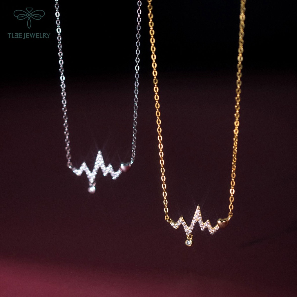 Dây chuyền bạc nữ TLEE  nhịp tim đính đá xinh xắn TleeJewelry D0118