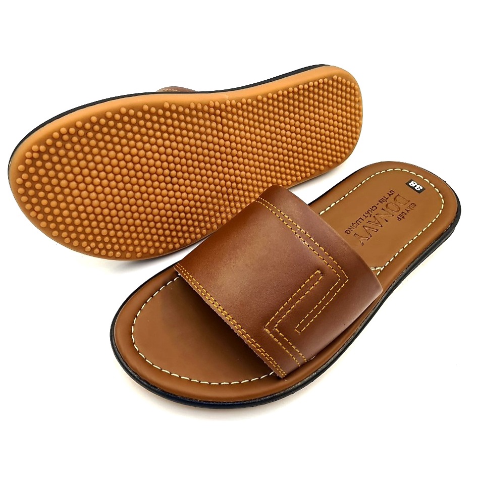 Dép quai ngang nam đa bò, dép xỏ nam cao cấp bảo hành 12 tháng shop kinson