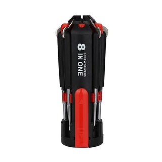 New 8 in 1 Screwdriver with LED Torch Flash Light Multi-functional Repair Tool
