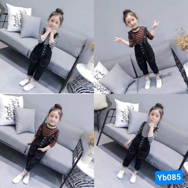 Bộ yếm bò cho bé gái